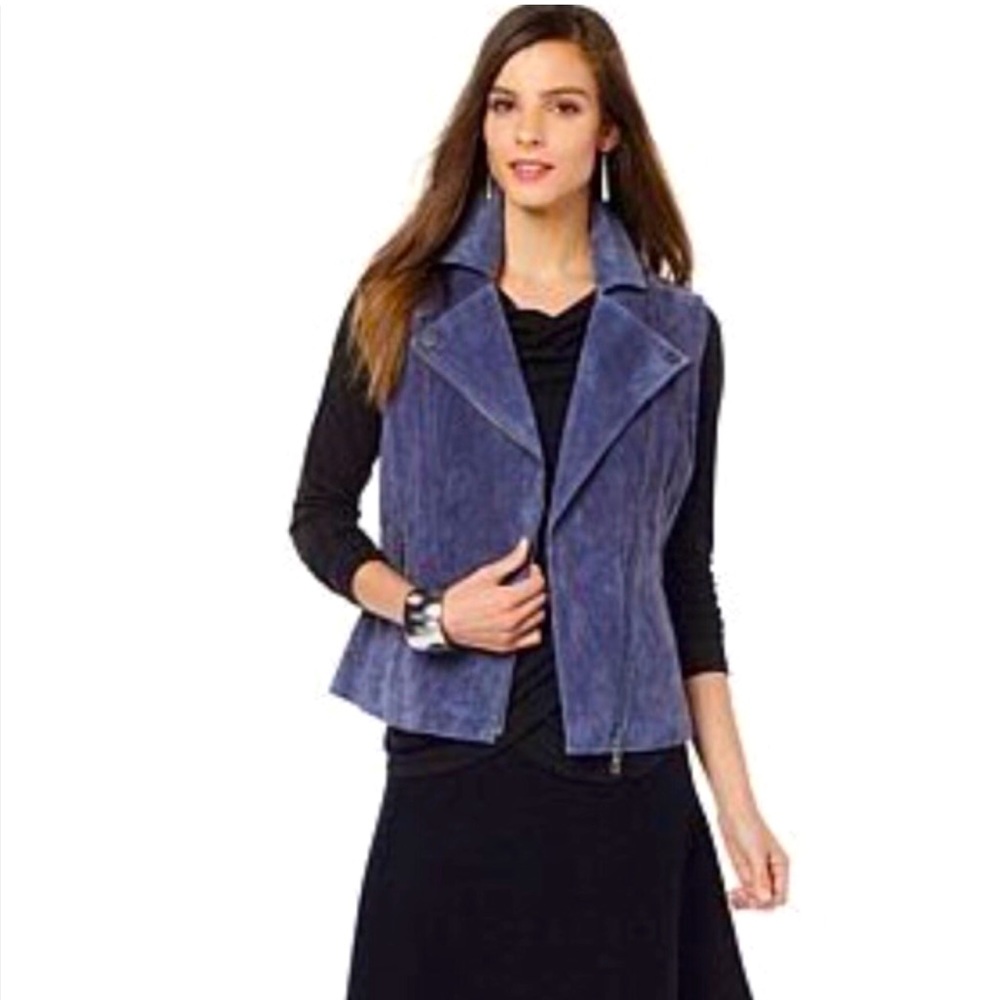 Genuine suede moto vest